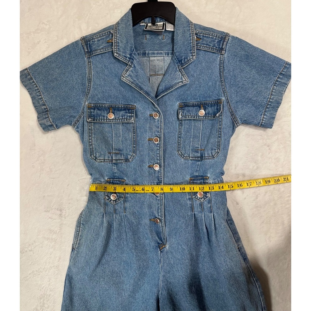 Vintage Bill Blass Denim Romper Jean Jumpsuit Medium P Utility Safari Nautical - Picture 9 of 15